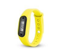 (yellow) Pulsera podómetro para correr, cuenta hasta 99.999 pasos con modo de suspensión automático y detección de movimiento de la cintura.