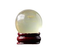Yellow Quartz Crystal Sphere Citrine Ball Gemstone with Stand for Divination/Chakra Balance/Yoga/Home/Office FengShui Decoration,40mm Gemstone Stone