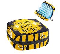 Yellow Quote Be Your Owe Hero - Bolsa de almacenamiento para servilletas sanitarias, Varios colores, 4.7x6.6x6.6 in/12x17x17 cm