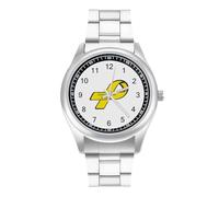 Yellow Ribbon Endometriosis Awareness - Reloj casual para hombre con correa de acero inoxidable y cuarzo de aleación