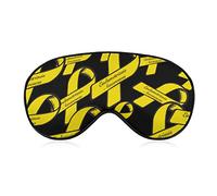 Yellow Ribbon Endometriosis Concientización Sleeping Eye Mask Sombra de ojos con correa ajustable Blindfold para viajes en avión