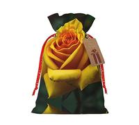 Yellow Rose Picture 1 bolsa de Navidad con cordón de 4.7 x 6.9 pulgadas, bolsa robusta para regalos y artículos esenciales de uso diario