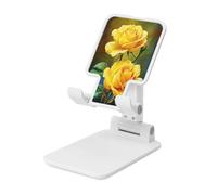Yellow Roses - Soporte plegable para teléfono celular, ángulo ajustable, altura de escritorio, portátil, compatible con todos los teléfonos inteligentes, estilo blanco