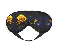 Yellow Roses Starry Night - Antifaz reversible de poliéster para dormir con correa ajustable para máxima comodidad y bloqueo de luz