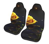 Yellow Roses Starry Night Dua Sarung JOK Mobil,& Sarung JOK Mobil Depan, Cocok Untuk Untuk Sebagian Besar Mobil, SUV, Truk, Van, Dll.