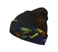 Yellow Roses Starry Night - Gorro de punto con estampado de noche estrellada, cálido y transpirable, versátil para clima frío