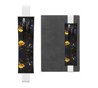 Yellow Roses Starry Night - Portalápices de piel ajustable para diarios, cuadernos, planificadores y tabletas