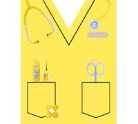 Yellow Scrub Nursing Notebook: 200-Page Lined Journal for Nursing, Medical, Dental & Healthcare Students