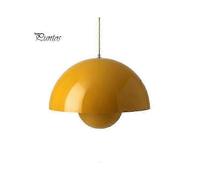 (yellow)Simple Flower Lampshade Small Chandelier Adjustable Wire 3 Light Colors Modern Globe Ceiling Lamp