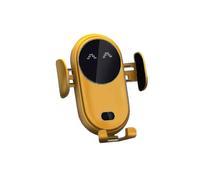 (Yellow)Smart Car Wireless Charger Phone Holder Smart Automatic Sensor Car Phone Holder Tw