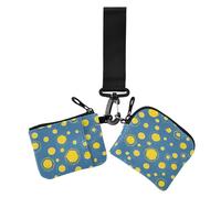Yellow Spot - Carteras dobles de muñeca para mujer, gran capacidad, con cremallera, bolsillo para monedas para mujer, 2 paquetes, amarillo (Yellow Spot), 1 size, Casual