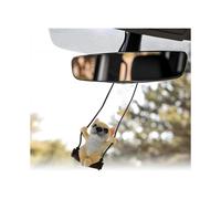 (Yellow)Swinging Dog Car Hanging Ornament, French Bulldog Car Mirror Hanging Accessories Cute Swinging Dog Rear View Mirror Accessories