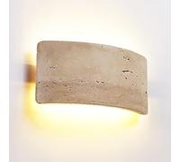 Yellow Travertine Sconce Natural Stone Wall Light Curved Warm Retro Ambient Lighting for Staircase Bedroom Living Room Kitchen Decorative Fixture