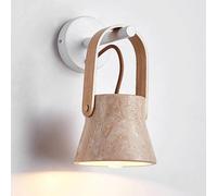 Yellow Travertine Wall Lamp Yellow Cave Stone Wall Sconce Nordic Bedside Wood Wall Light Retro Stone Art Lighting Fixture For Bedroom Living Room (Black/White)