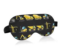 Yellow Trucks Cars Seamless On Black Eye Masks Cover Blocks Light Sleep Mask Shade Cover Blindfold Relaxing Eyeshade Cover con correa ajustable para la cabeza para hombres, mujeres y niños