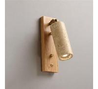 Yellow Tufa Lamp Japanese Style Can Rotate ° Wall Light Bedside Cream Wind Room Vintage B&(Log Color)