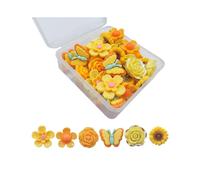 (Yellow) Upgrades Flower Shape Tacks Creative Push Pins Decorative Thumb Tacks for Bulletin Board Picture Display in Office/Home Yellow