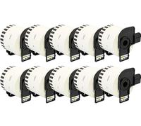 Yellow Yeti 10 Reemplazo Brother DK-22205 Rollo Etiquetas Continuo Blanco Compatible con Brother QL-700 710 500 550 570 800