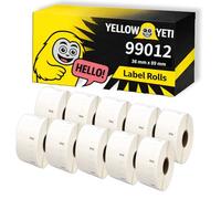 Yellow Yeti 10 Rollos 99012 S0722400 36 x 89mm Etiquetas de dirección compatibles para DYMO LabelWriter 4XL 450 400 330 320 310 Duo/Turbo/Twin Turbo Seiko SLP 450 430 400 200 100 | 260 Etiquetas/Rollo