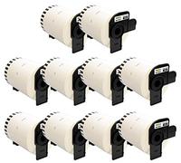 Yellow Yeti 10 Rollos DK-22243 Cintas continuas 102mm x 30,48m Etiquetas compatibles para Brother P-Touch QL-1050 QL-1050N QL-1060N QL-1100 QL-1110NWB