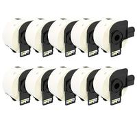 Yellow Yeti 10x DK-11208 Rollos de Reemplazo 38mm x 90mm Compatible con Brother P-Touch QL-1050 1060N 1100 1110NWB 560 580 580N 650TD 710W 720NW 810W 820NWB