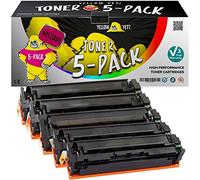 Yellow Yeti 201X Paquete de 5 Cartuchos de Tóner compatibles para HP Color LaserJet Pro MFP M277dw M277n M274n M252dw M252n | CF400X 2800 páginas CF401X CF402X CF403X 2300 páginas [3 años de garantía]