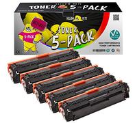 YELLOW YETI 305X 305A 5 Cartuchos de Tóner compatibles para HP LaserJet Pro 300 M351a MFP M375nw Pro 400 M451dn M451dw M451nw MFP M475dn M475dw | CE410X 4000 páginas CE411A CE412A CE413A 2600 páginas