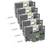Yellow Yeti 5 Casetes de Cinta Laminada TZe-231 TZ-231 TZe 231 TZ231 negro sobre blanco 12mm x 8m Etiquetas compatibles para Brother P-Touch PT-1000 PT-H100 PT-H105 H100LB H110 PT-D210 D210VP D600VP