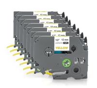 Yellow Yeti 7 Casetes de Cinta Laminada TZe-631 TZ-631 negro sobre amarillo 12mm x 8m Etiquetas compatibles para P-Touch PT-1000 PT-H100 H100LB H110 PT-D210 D210VP D600VP PT-E110 E110VP P700