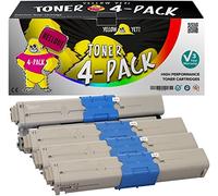 YELLOW YETI C301 C321 Paquete de 4 Cartuchos de Tóner compatibles para Oki C301 C301dn C321 C321dn MC332dn MC342dn MC342dnw MC342dw MC342w [3 años de garantía]