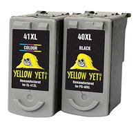 YELLOW YETI PG-40 CL-41 Cartuchos de Tinta remanufacturados Negro/Color para Canon Pixma iP2600 MP140 MP460 iP1800 iP1900 iP2500 MP190 MP210 MP220 MP170 MP180 MP160 MP450 MP470 MP150 MX300 MX310