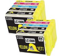 YELLOW YETI Reemplazo para Brother LC1000 10 Cartuchos de Tinta compatibles con Brother DCP-130C DCP-135C DCP-150C DCP-330C DCP-350C DCP-357C DCP-540CN DCP-560CN DCP-770CW MFC-235C MFC-465CN FAX-2840