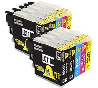 Yellow Yeti Reemplazo para Brother LC1100 10 Cartuchos de Tinta compatibles con Brother DCP-145C 165C 195C 197C 375CW 385C 395CN 585CW 6690CW MFC-250C 290C 490CW 5490CN 5890CN 5895CW 6490CW 990CW