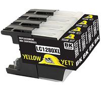Yellow Yeti Reemplazo para Brother LC1280XL LC1240XL Cartuchos de Tinta Negro compatibles con Brother MFC-J430W MFC-J5910DW MFC-J6510DW MFC-J6910DW MFC-J825DW MFC-J625DW DCP-J925DW DCP-J725DW J525W