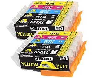 Yellow Yeti Reemplazo para Canon PGI-550XL CLI-551XL 10 Cartuchos de Tinta compatibles con Canon Pixma iP7250 MX925 MG6350 MG5450 MG5550 MG5650 MG6450 MG6650 MG7150 MG7750 iX6850 iP8750 MX725