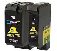 YELLOW YETI Remanufacturados 15 78 Cartuchos de Tinta Negro/Color para HP Deskjet 3810 3820 815c 920c 940c 948c Officejet 5105 5110 V30 V40 V45 PSC 2120 700 720 750 760 900 950 Copier 310 Fax 1230
