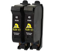 Yellow Yeti Remanufacturados 45 Cartuchos de tinta negro para HP Officejet 1170 G55 G85 G95 K60 K80 Fax 1220 Photosmart 1000 1100 1115 1215 1315 P1000 P1100 Copier 180 280 Deskjet 1180c 1280 6120 9300