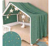YellowNest Dosel Cama Infantil - Dosel Cama Montessori 70x140cm y 80x160cm - Muselina 100% algodón - Sin Guirnalda (Eucalipto, 130 x 320 cm)