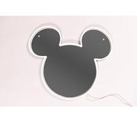 YELLOWPOP Letreros de neón, espejo de Mickey Mouse de Disney (plateado), letreros de neón para decoración de pared, luces LED de neón de bajo consumo para todas las paredes, letrero de neón
