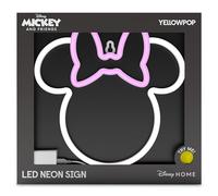 YELLOWPOP- Minnie Mouse Neón Led Ears-390991-Disney-Objeto de Decoración-Habitación-Niño Lámpara-Ambiente-Luz Nocturna-Cumpleaños, Gel refrigerante, Color Blanco, Rosa (YPDI-MIN-MIN)