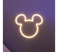 Yellowpop Letreros de neón para decoración de pared, Mickey Mouse de Disney (orejas), luces LED de neón de bajo consumo para pared de dormitorio, letrero de neón personalizado fácil de instalar y arte