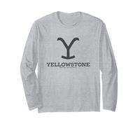 Yellowstone Big Chest Distressed Logo Manga Larga