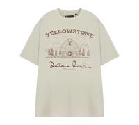 Yellowstone Camiseta Dutton Ranch Granero de Manga Corta para Hombre (NS8867)