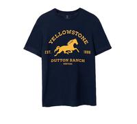 Yellowstone Camiseta Dutton Ranch Logotipo de Manga Corta para Hombre (NS7513)