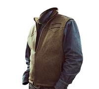 Yellowstone Chaqueta Tv Series John Dutton Chaleco - Chaqueta de vaquero para hombre Yellowstone Rip Wheeler Colección Cowboy, V2 - Kevin Costner Chaleco de lana marrón, Medium