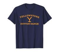 Yellowstone Dutton Ranch Logo Arched Camiseta, Hombre, Azul Marino, XL