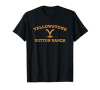 Yellowstone Dutton Ranch Logo Arched Camiseta, Hombre, Negro, M
