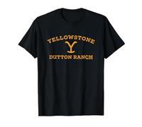 Yellowstone Dutton Ranch Logo Arched Camiseta, Hombre, Negro, XL