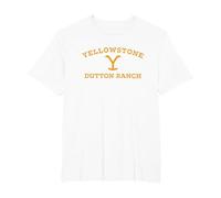 Yellowstone Dutton Ranch Logo Arched Camiseta, Hombre Tallas Grandes, Blanco, 2X Alto