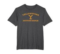Yellowstone Dutton Ranch Logo Arched Camiseta, Hombre Tallas Grandes, Jaspeado Oscuro, 4X Alto